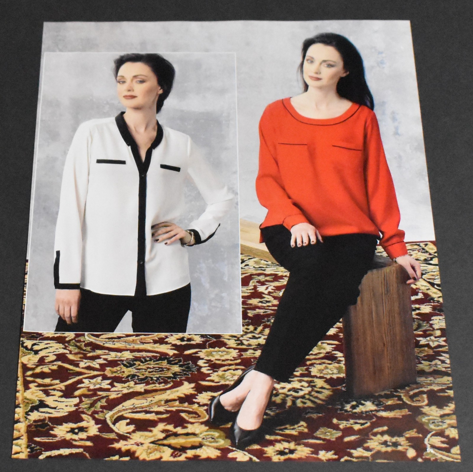 2015 Print Ad Fashion Lady Legs Heels Brunette Red Top Feminine Beauty Art HTL