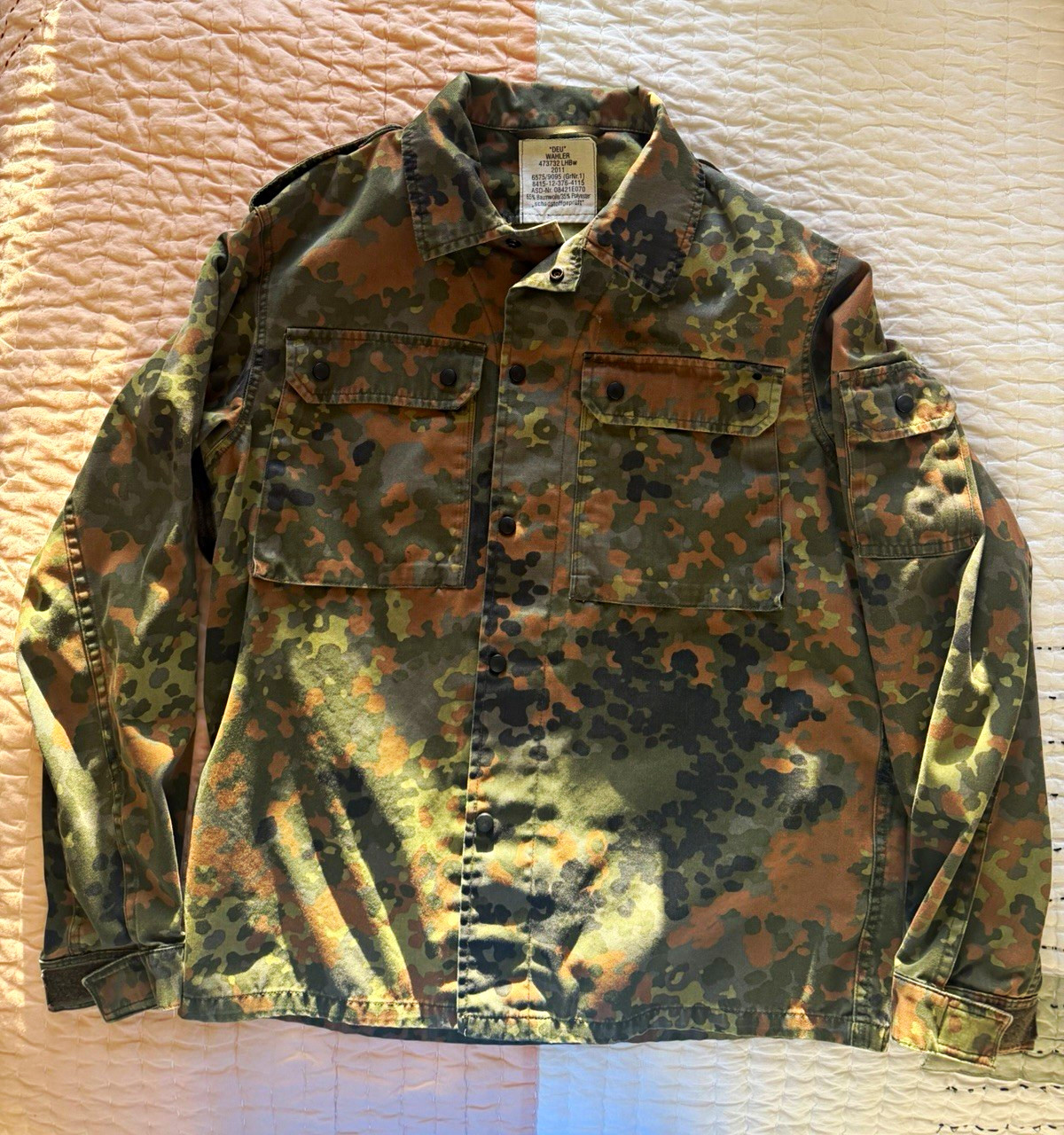 DEU Wahler Flecktarn Camo Military Field Jacket Shirt 2011 Militaria