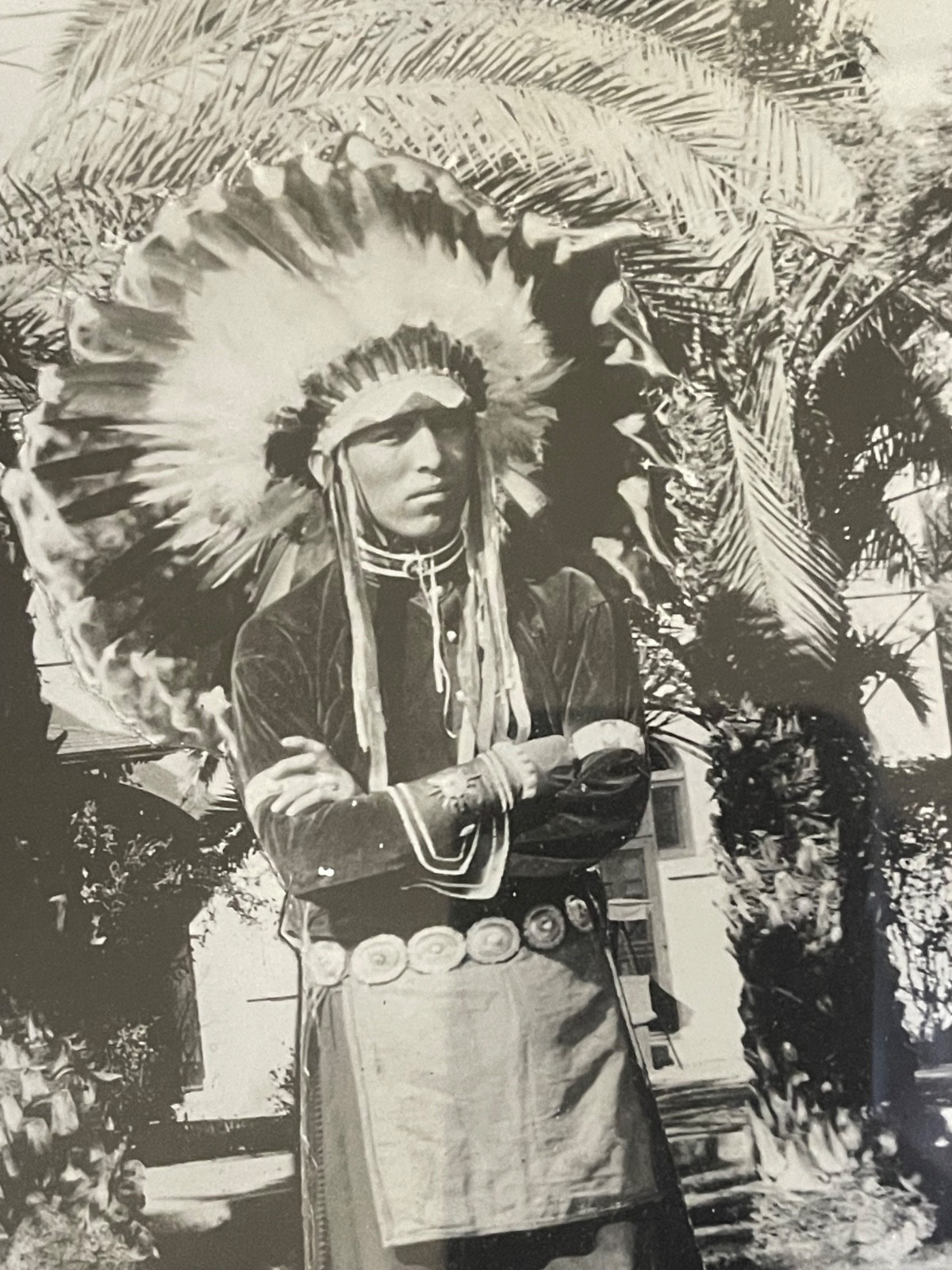 Antique Native American Hopi Chief Black & White Photograph 1929 Phoenix AZ