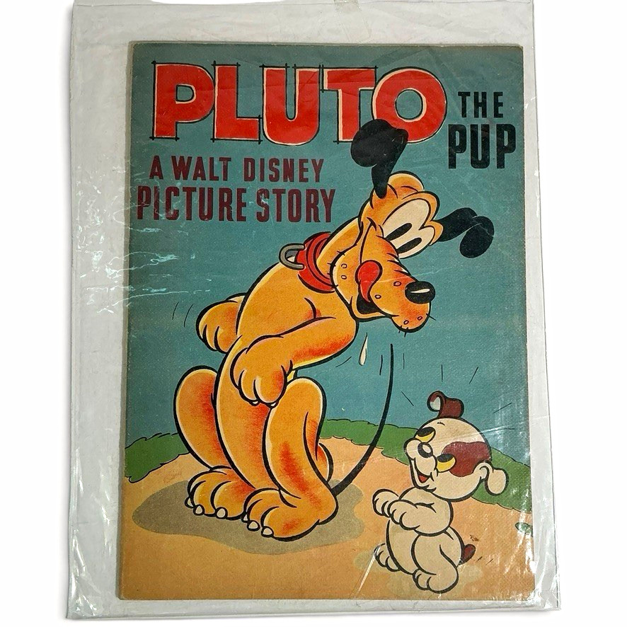 RARE VTG 1937 Pluto the Pup A Walt Disney Picture Story Book #894 Whitman Linen
