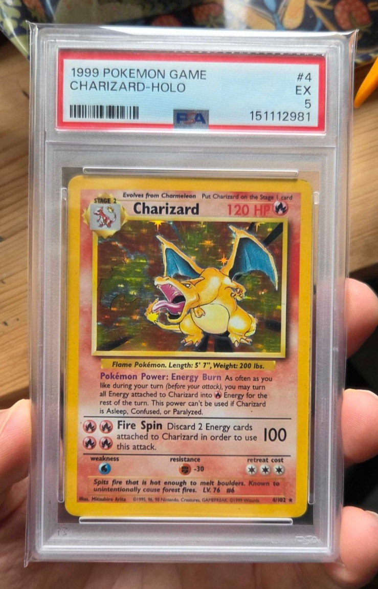 Charizard | 1999 Pokémon TCG Base Set Holo Rare Card 4/102 | PSA 5 (EX)