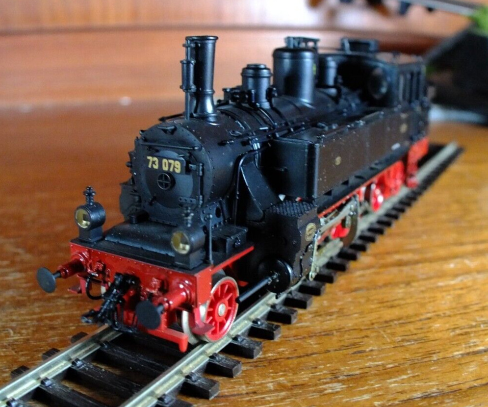 Trix 52 2436 00 HO gauge DR BR 73 / Bavarian D XII steam locomotive in black