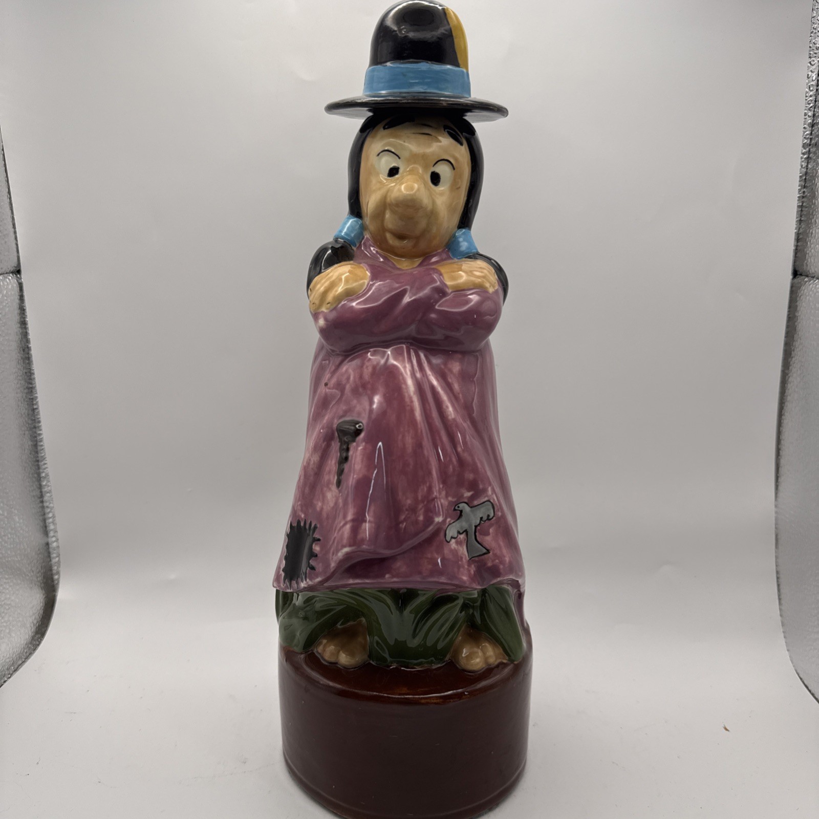 Vintage Albertas Ceramic Decanter Indian Native American Novelty 12