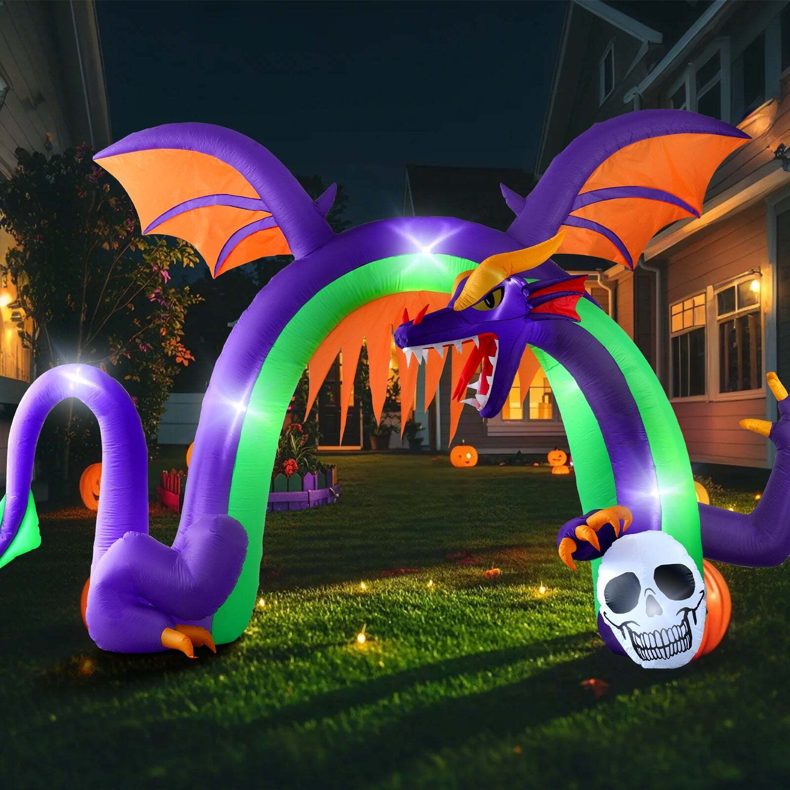 9FT DRAGON ARCHWAY HALLOWEEN LED OUTDOOR INFLATABLE