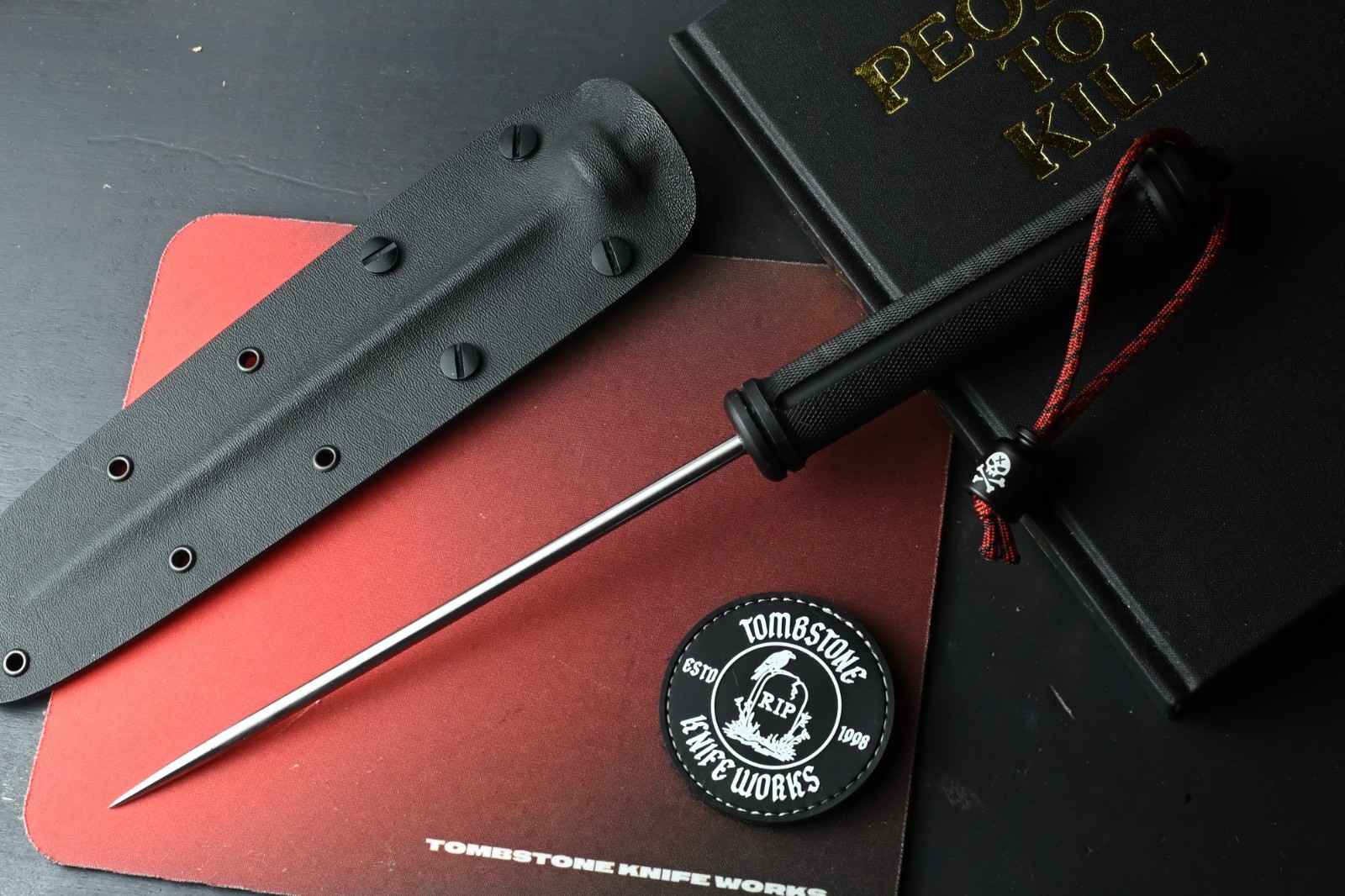 NEW Crawford Knives The Enforcer Spike - Satin / Knurled Aluminum w/ Poison Bead