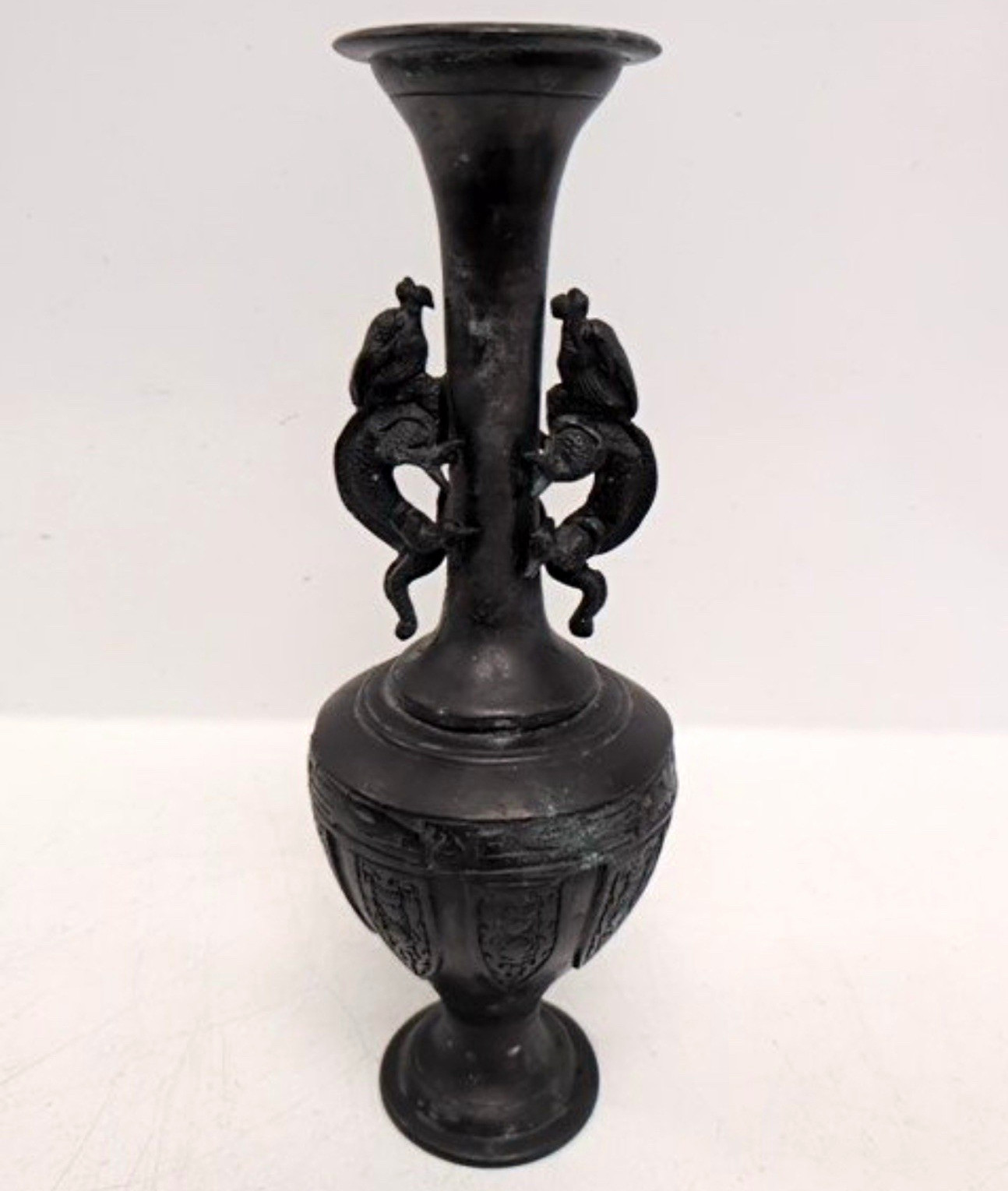 Antique 19th-20th century Chinese Bronze with mythical creature style handles Antique 19th-20th century Chinese Bronze with mythical creature style handles