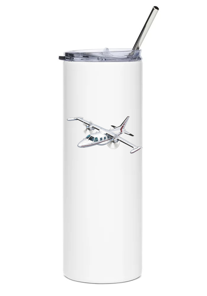 Mitsubishi MU-2 Marquise Stainless Steel Water Tumbler with straw - 20oz.