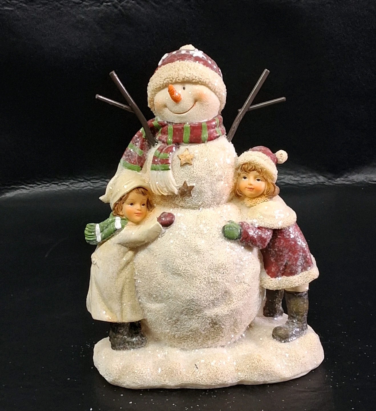 Vintage Tii Collections #9171  Christmas Resin Figurine ~ Children w/ Snowman
