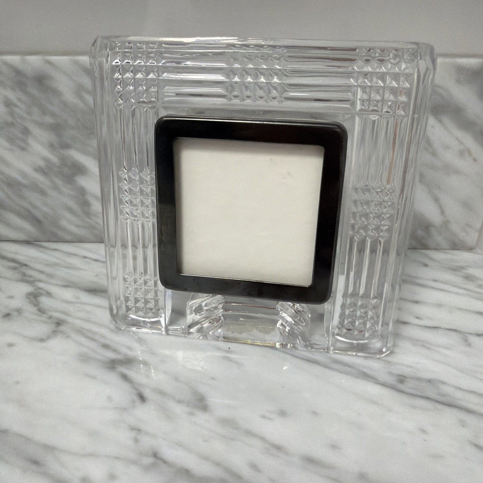 Vintage Waterford Square Crystal & Silver Plate Picture Frame EUC Ireland