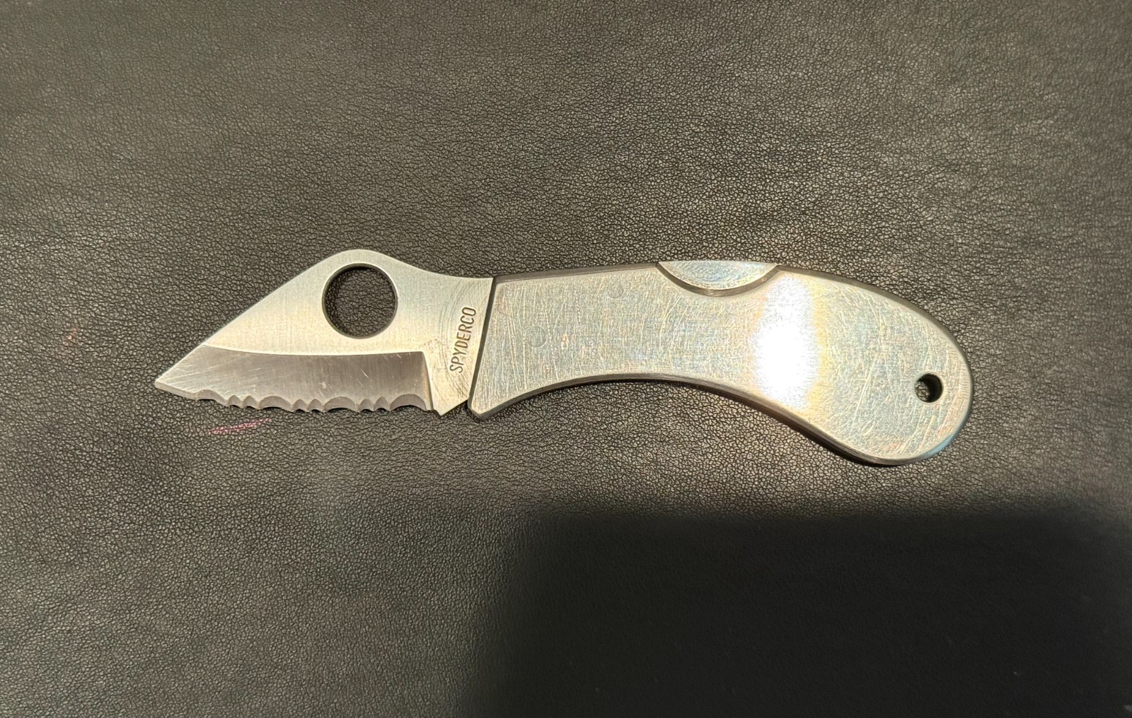 Vintage Spyderco C09 CoPilot G-2 Stainless Steel Serrated Knife Japan Rare 1990s