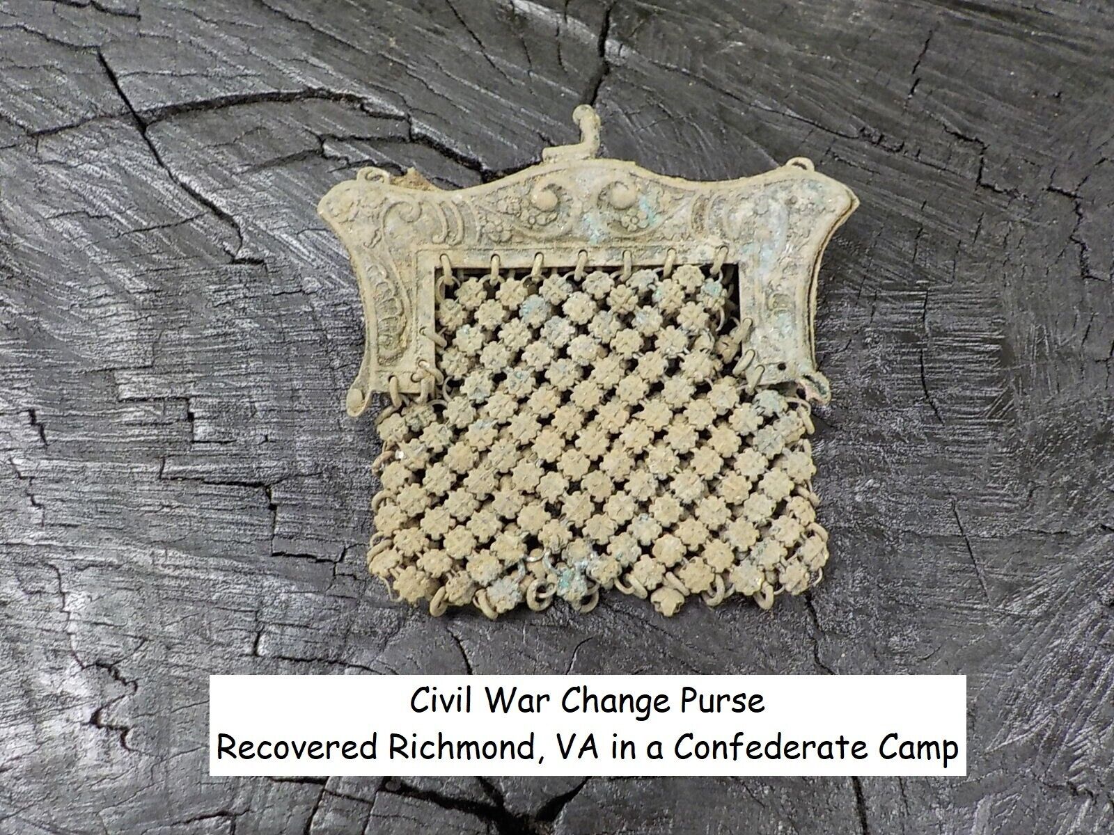 Rare Vintage Antique Civil Change Purse Recovered Richmond VA Confederate Camp
