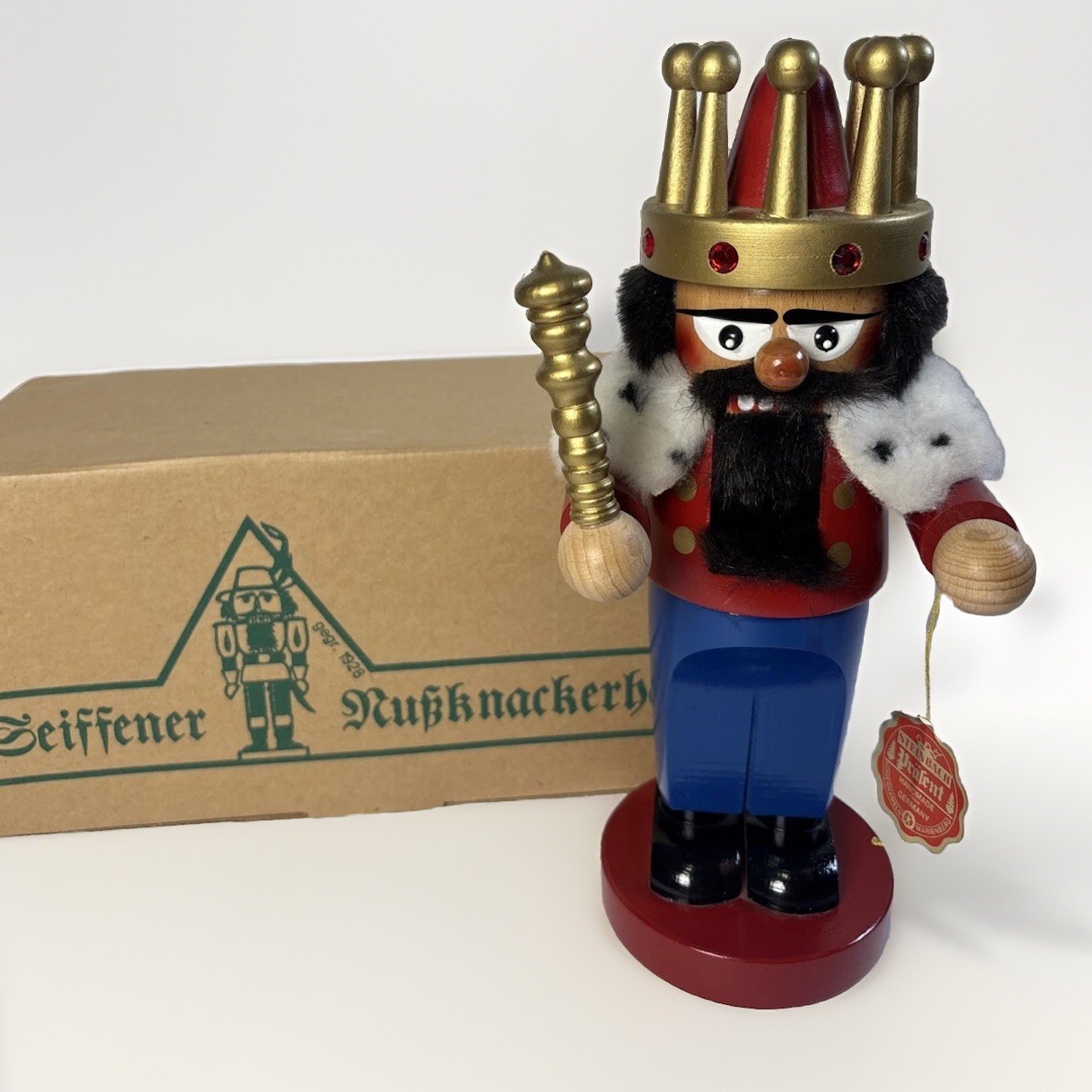 Vintage Original Steinbach Volkskunst Nutcracker #173 KING Germany Box 11”