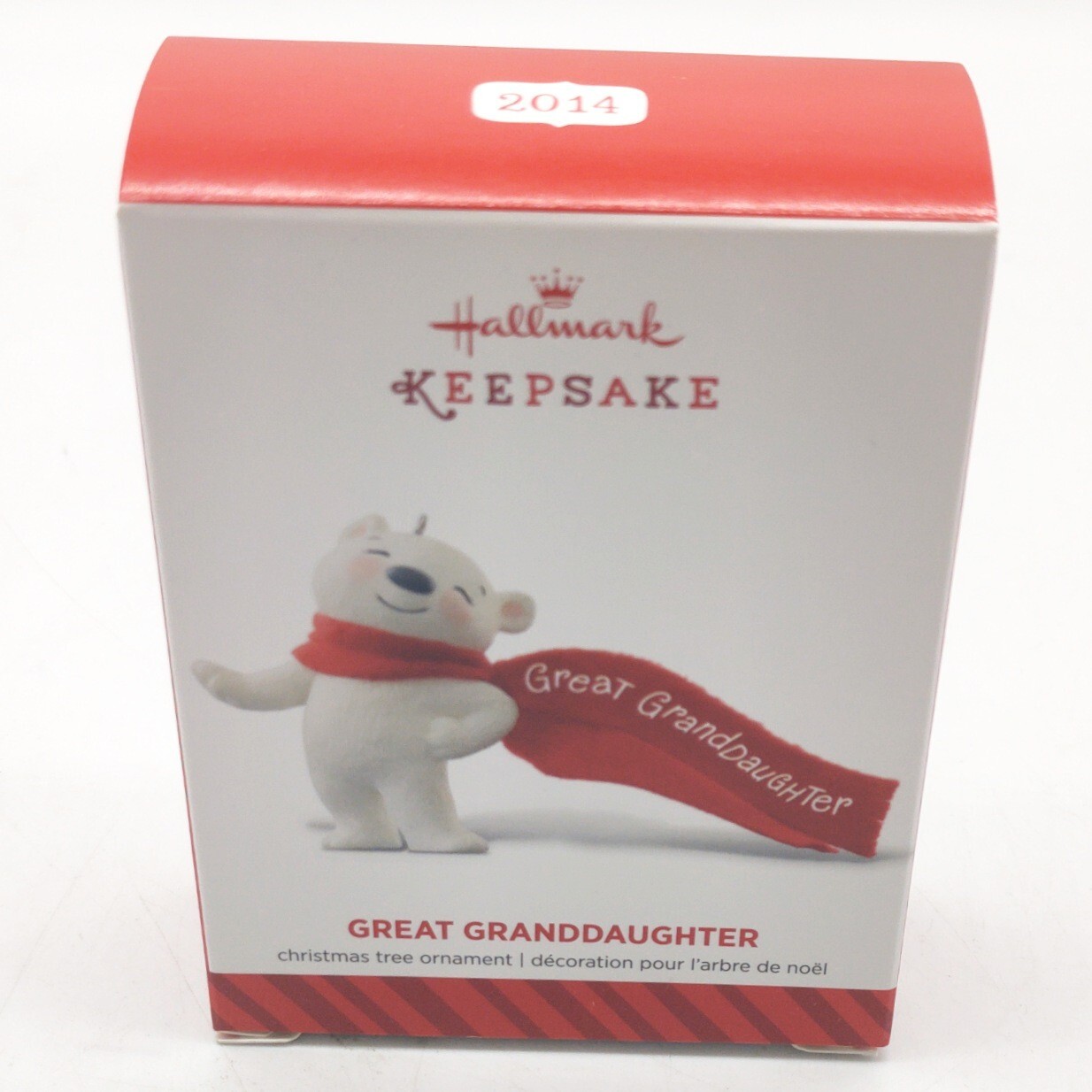2014 Hallmark Keepsake Great Granddaughter White Polar Bear Christmas Ornament