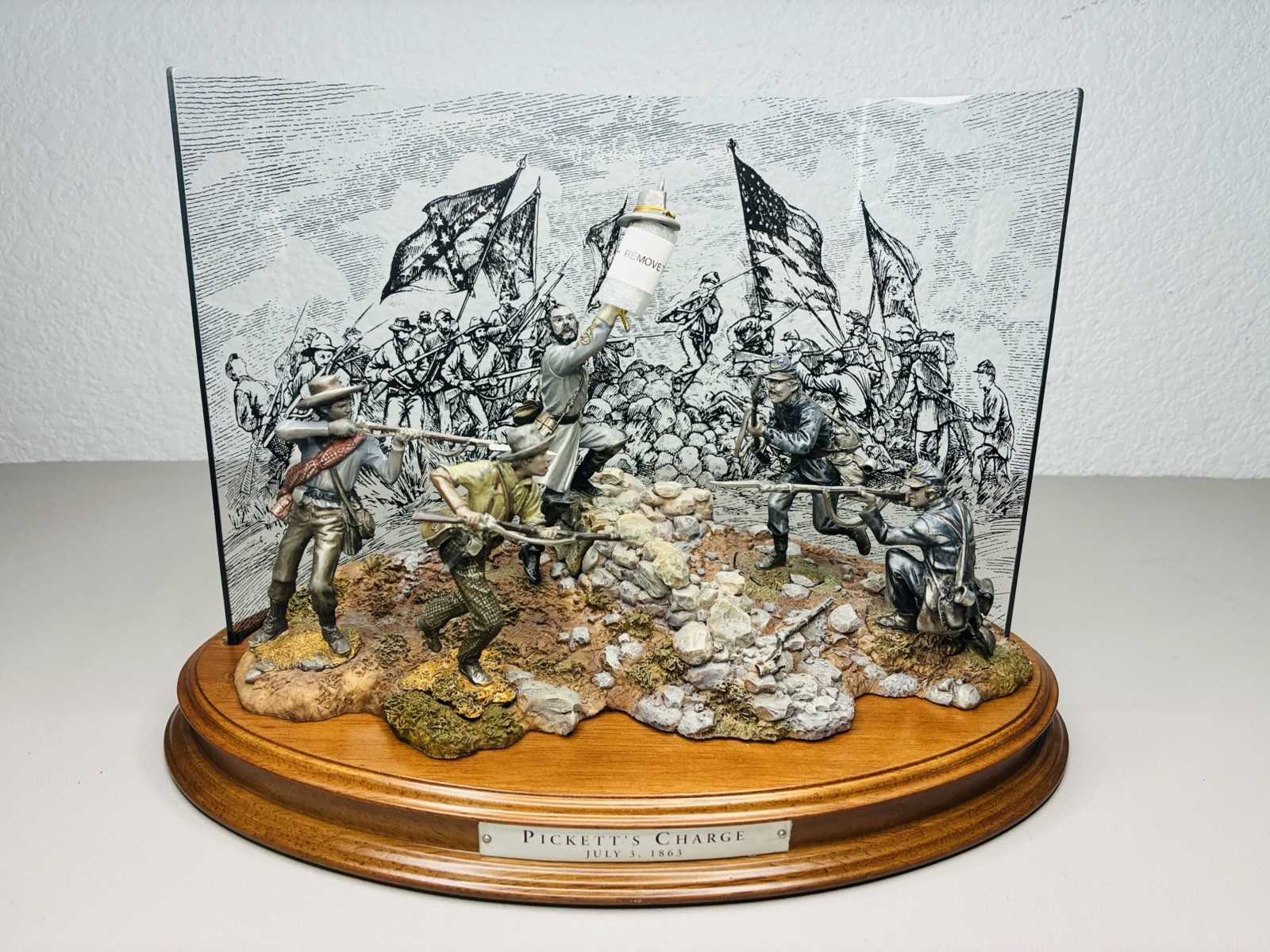PICKETT'S CHARGE JULY 3, 1863 CIVIL WAR PEWTER FIGURINE SCULPTURE FRANKLIN MINT