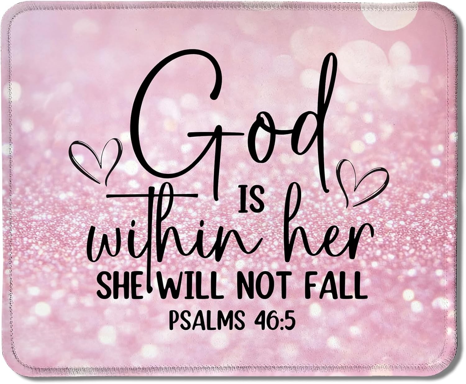 Pink Christian Mouse Pad God is Within Her Bible Verse Desk Accessories