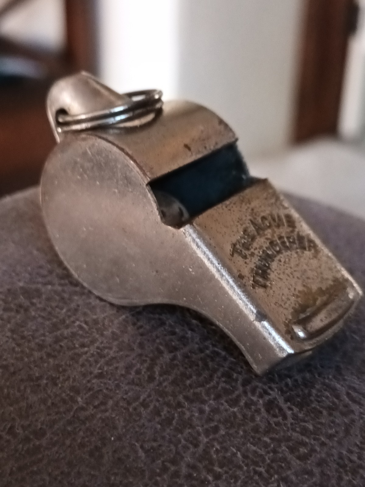 Vintage The Acme Thunderer Whistle Made in England Flat Metal Sporting Whistle