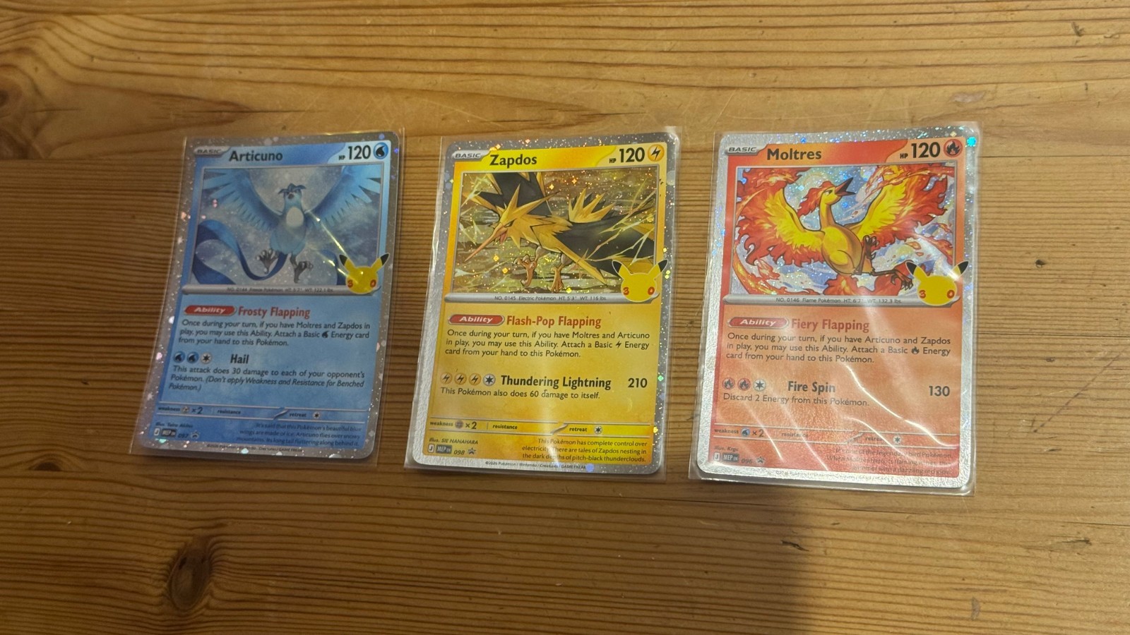 Pokemon Articuno Zapdos Moltres 30th Celebration Holo Promo Set MEP 096 097 098