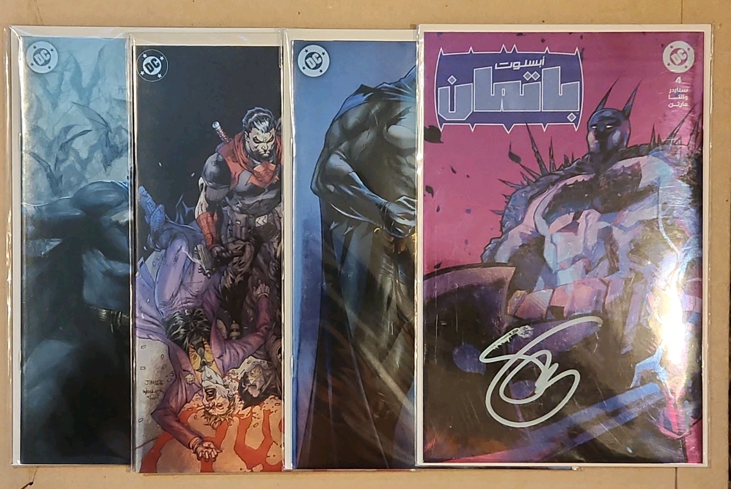 Batman Foil Comic Lot Rose Besch Signed W/COA Smudged