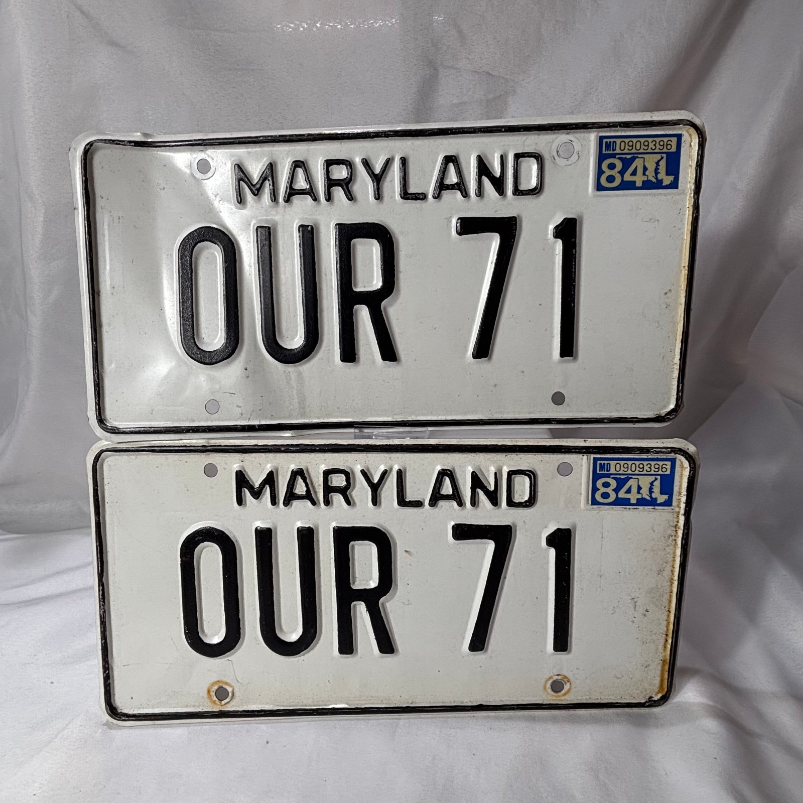 1984 Maryland License Plate OUR 71 Vehicle Tags
