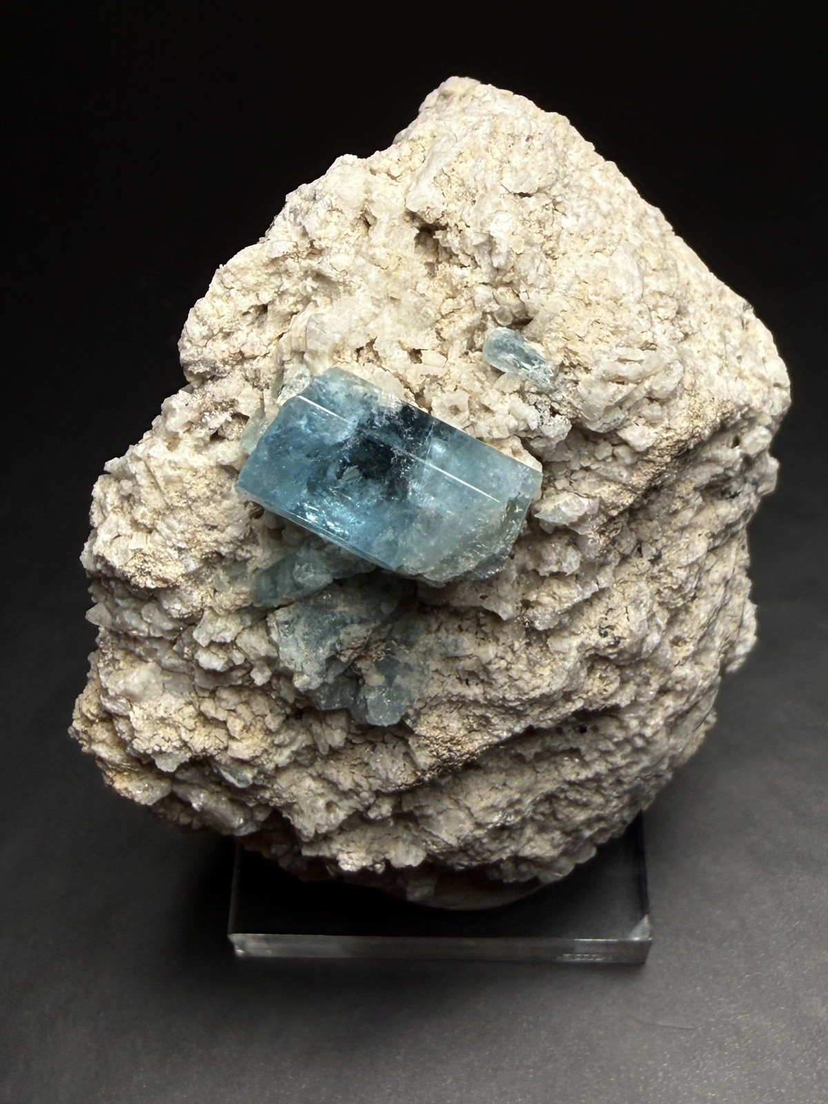 Rare Aquamarine Crystal on Matrix - Elmore Co, Idaho, Usa