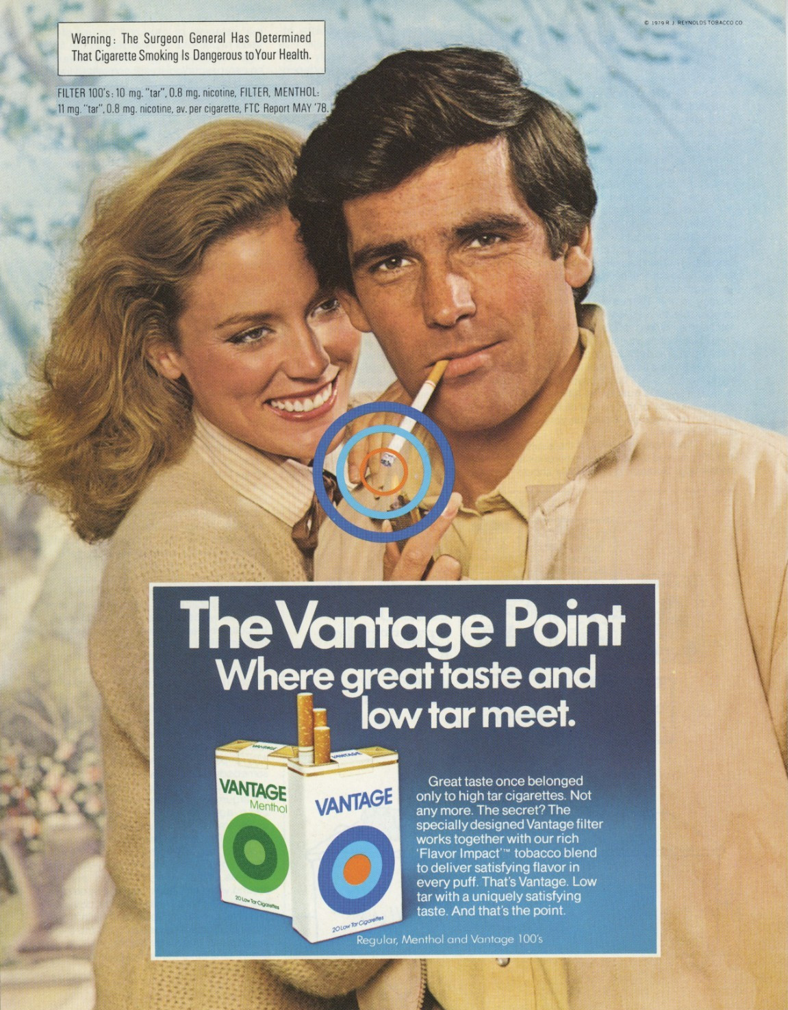 Vintage 1979 Vantage Cigarettes Advertisement Retro Tobacco Ad