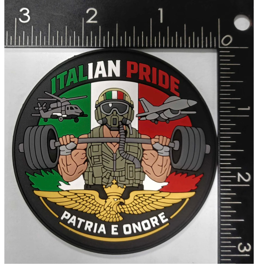 MILITARY ITALIAN PRIDE PVC PATCH WITH HOOK & LOOP