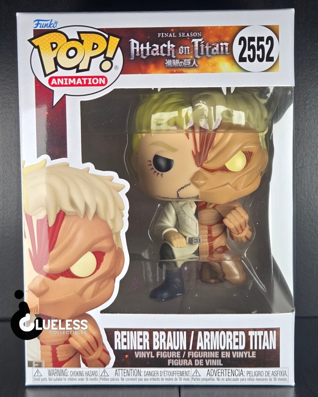Funko Pop Attack On Titan Reiner Braun / Armored Titan #2552 And Pop Protector