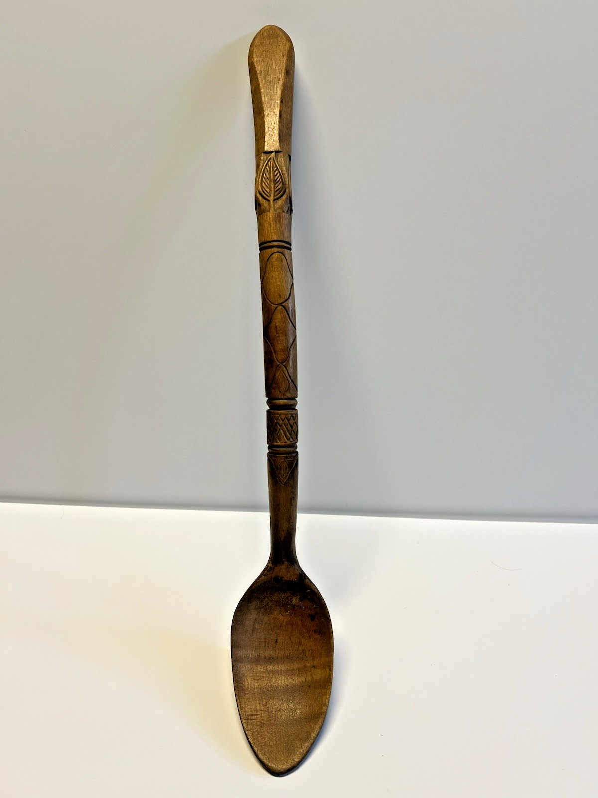 Native American Indian Highly Hand Carved Wooden Ladle; Late 19th Century