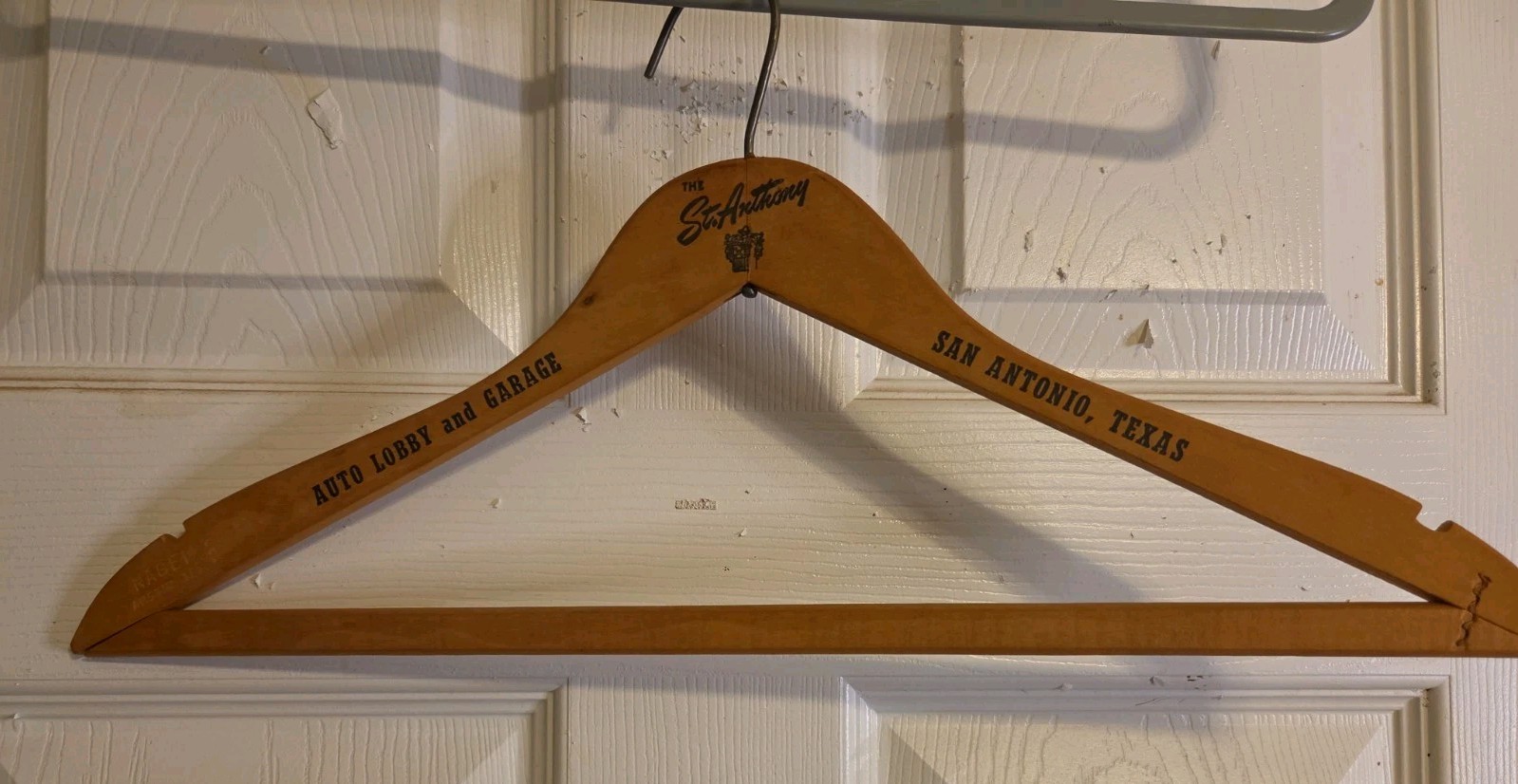 Vintage St Anthony Hotel Auto Lobby Garage San Antonio TX Wood Hanger...