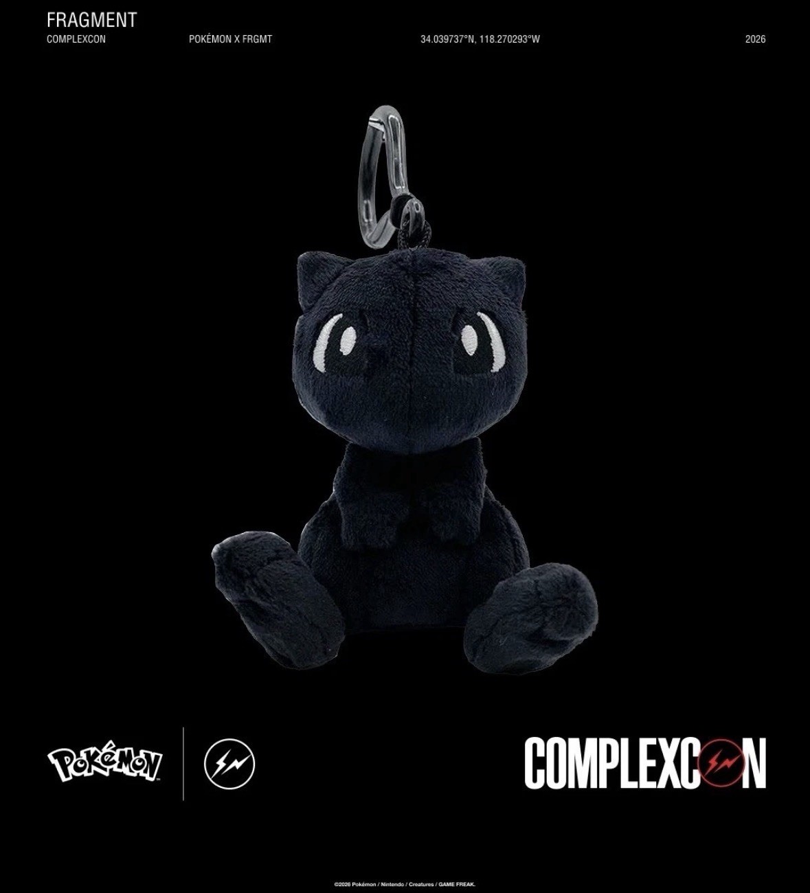 Fragment x Pokemon Mew Plush Key Chain Complexcon 2026 Exclusive Ships now