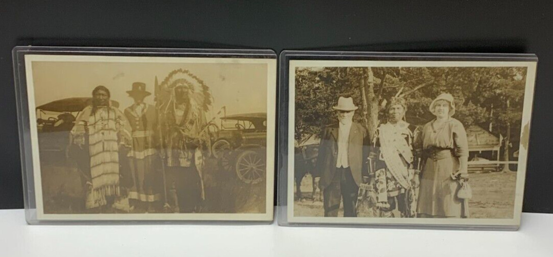 Lot of 7 Antique 1920s Harmon Percy Marble Native American Sioux Woodland Photo