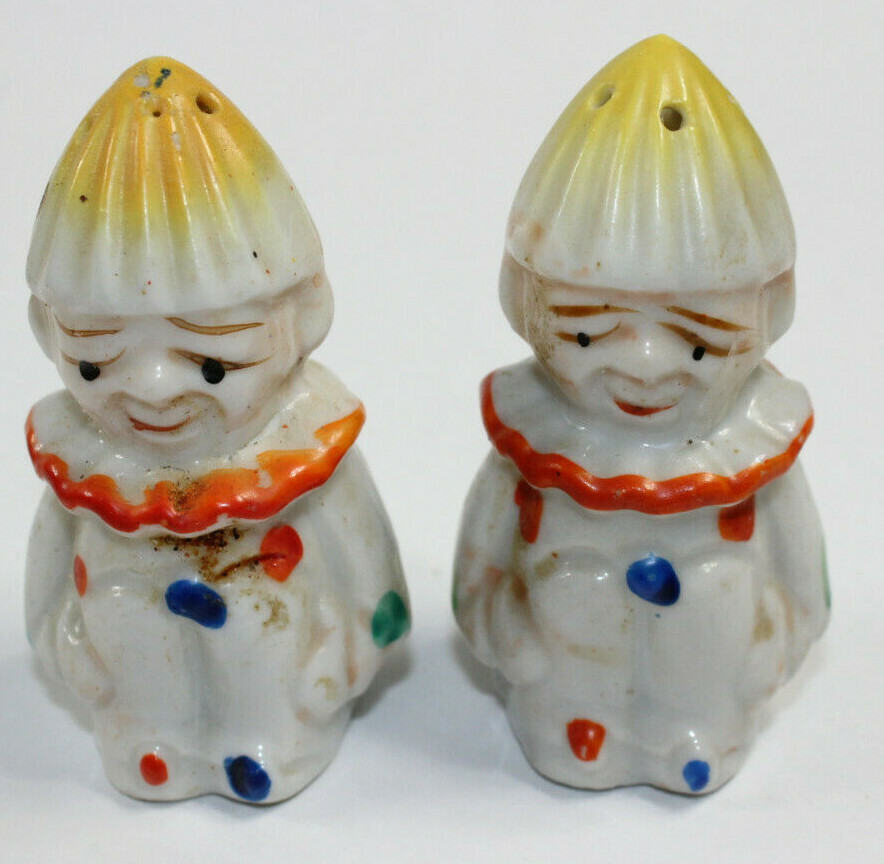 Vintage Clown Salt Pepper Shakers Japan 2.5\