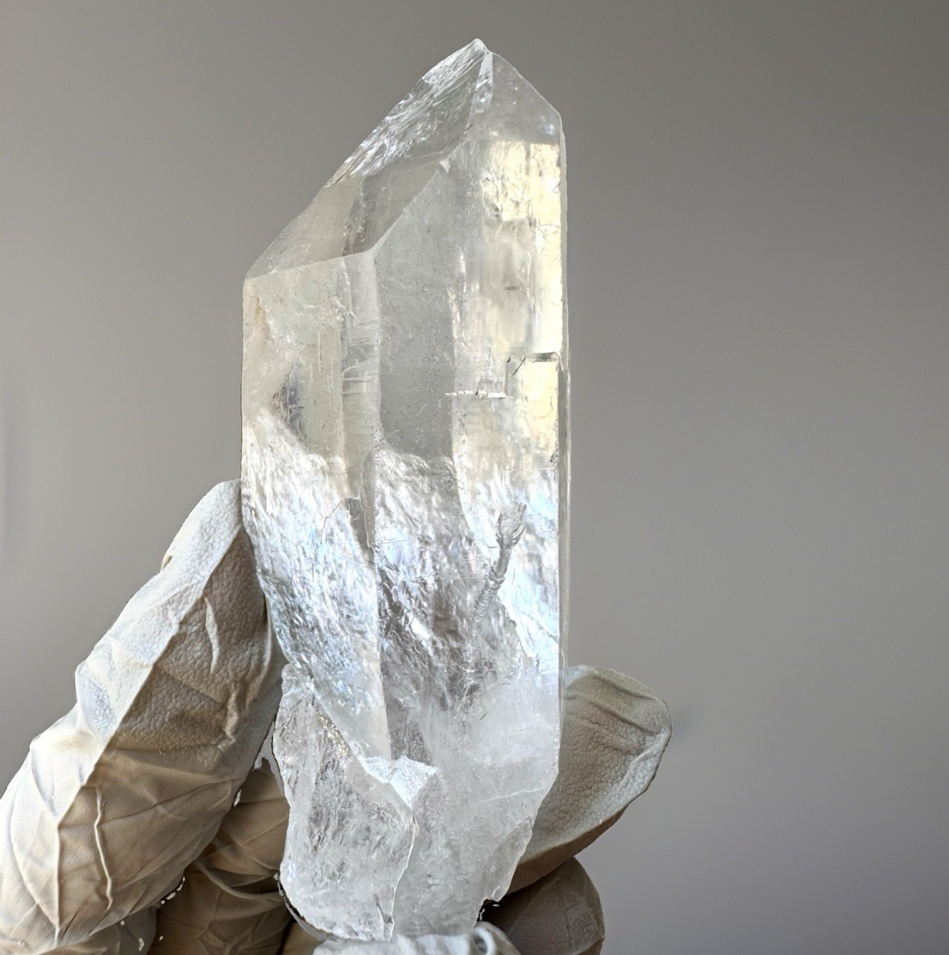 “Moonlit Veil” Hashupi Himalayan Quartz Akashic Etching High-Clarity Crystal