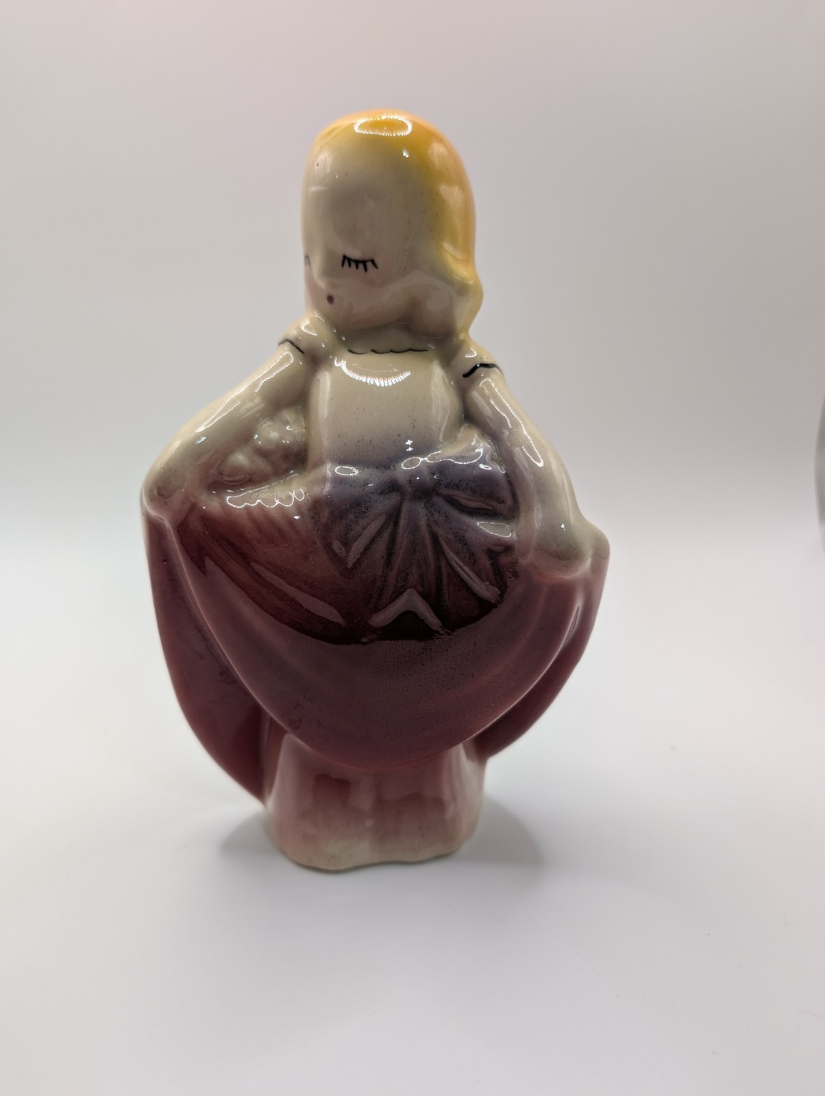Vintage Curtsies Girl Planter Shawnee McCoy Ceramic 6.5\