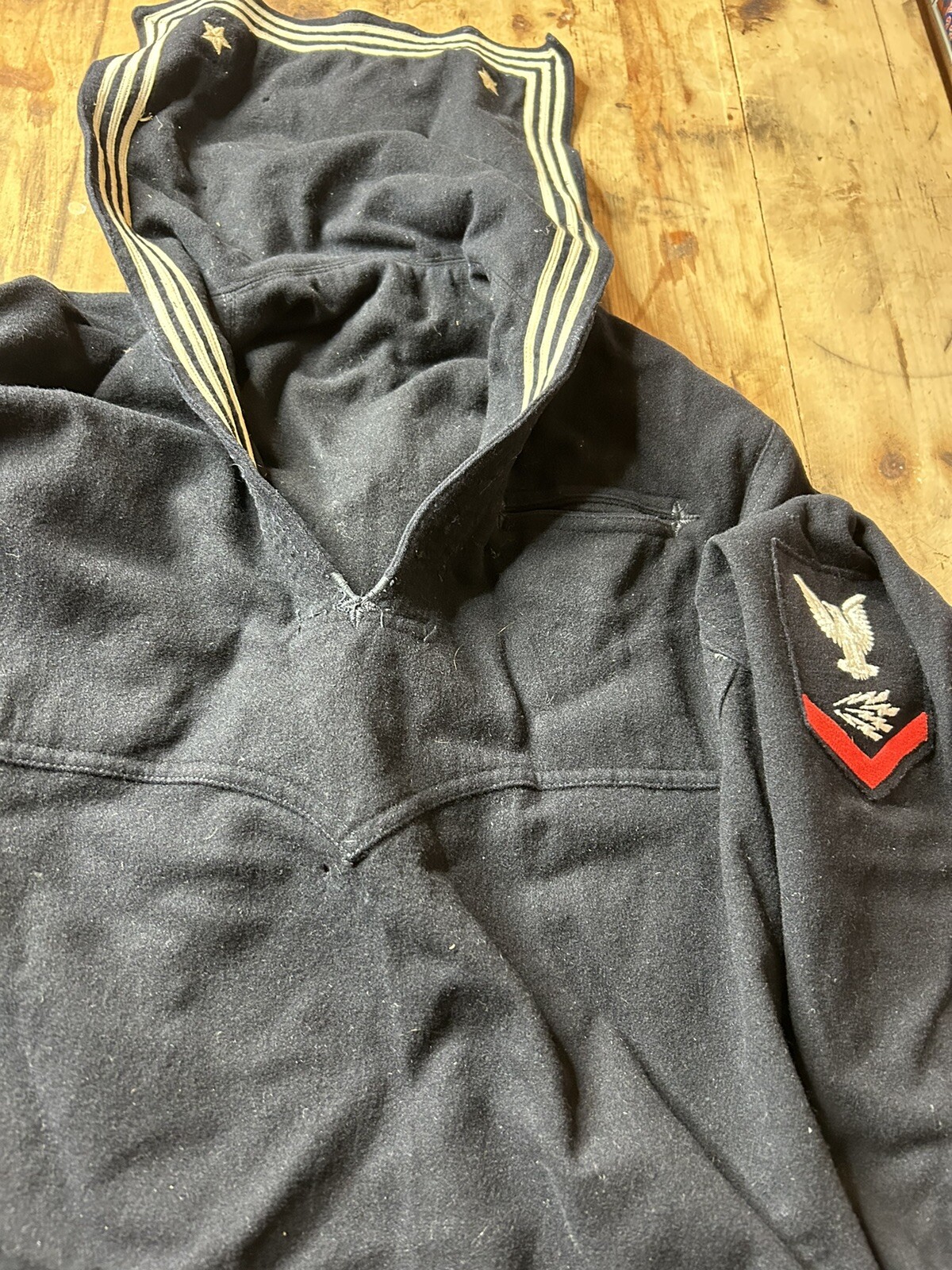Vintage 40s 50s WWII Naval Clothing Company USN Wool Cracker Jack Uniform navy