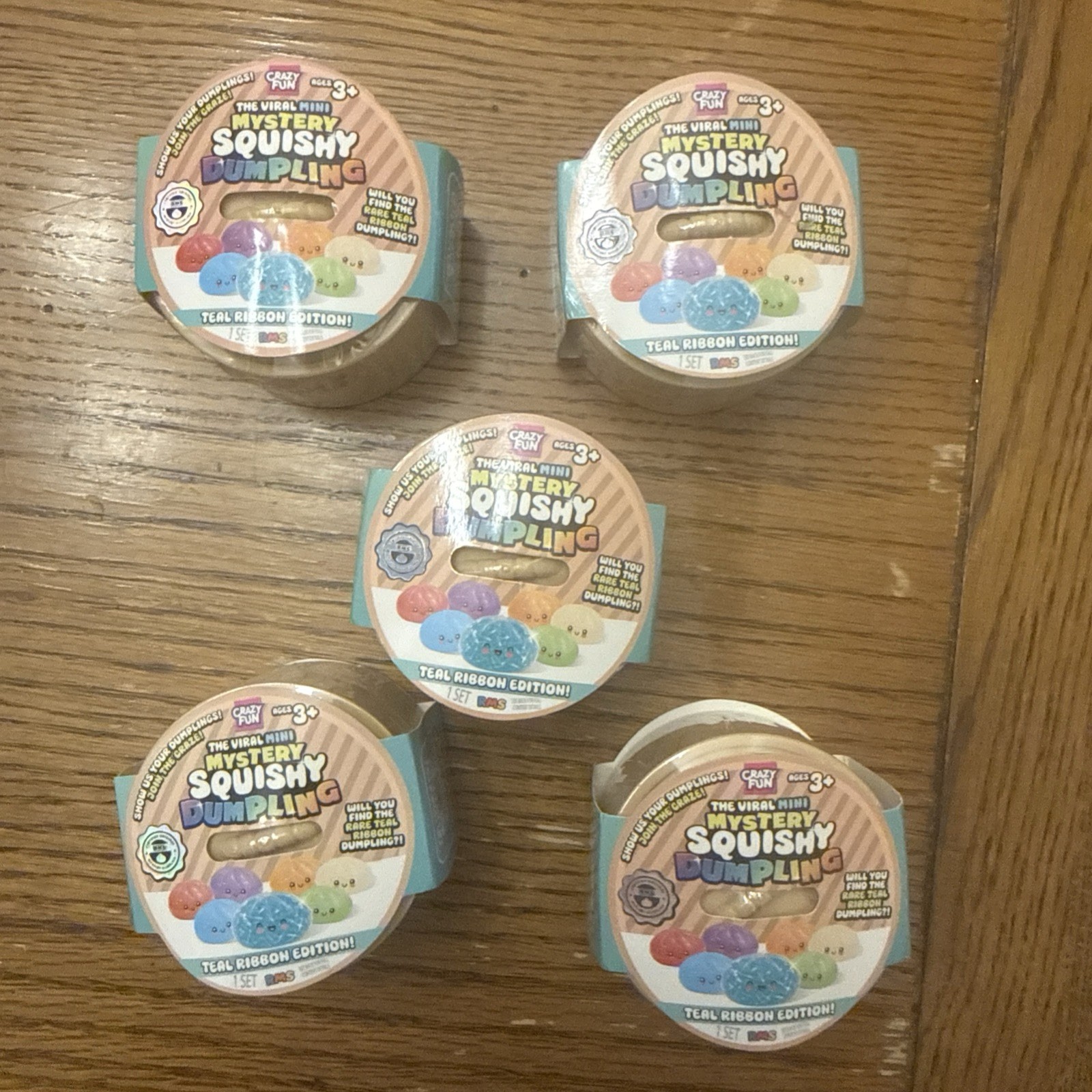 NEW RELEASE RMS Viral Mini Mystery Squishy Dumpling Teal Ribbon Edition Set of 5