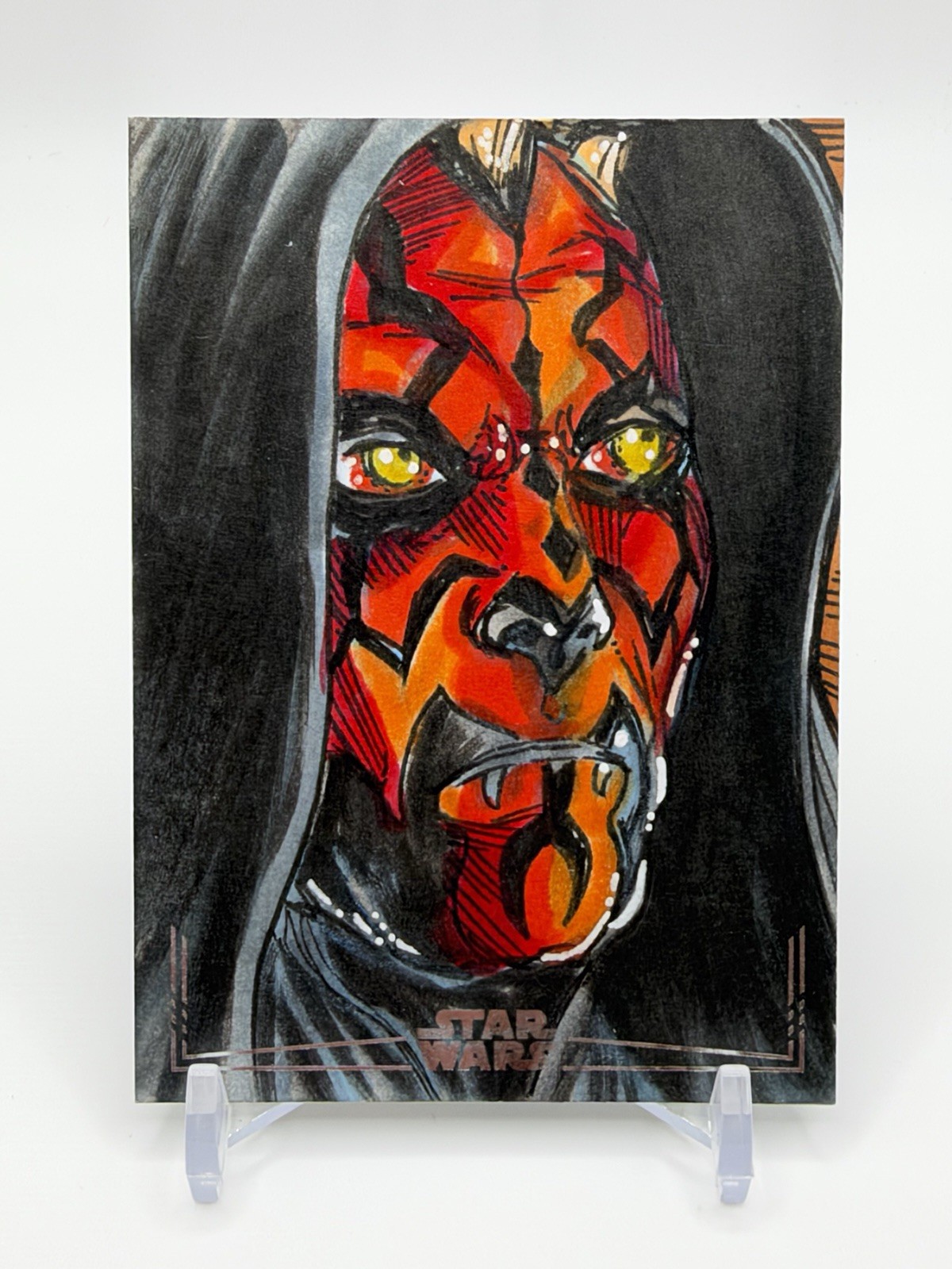2026 Topps Star Wars Chrome Darth Maul Sketch by Elvin A Hernandez
