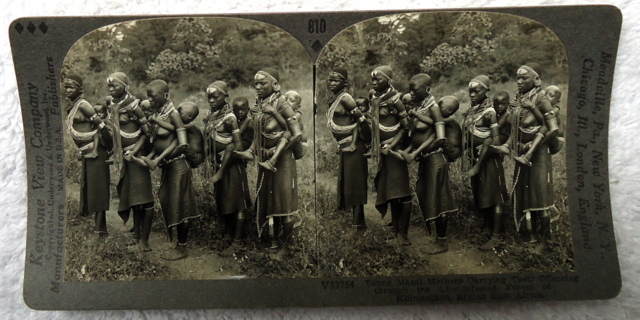 KEYSTONE STEREOVIEW CARD YOUNG MASAI MOTHERS #5