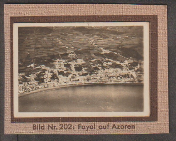 Germany 1932's  Fayal on Azores view from Zeppplin photographic Ciggarette card