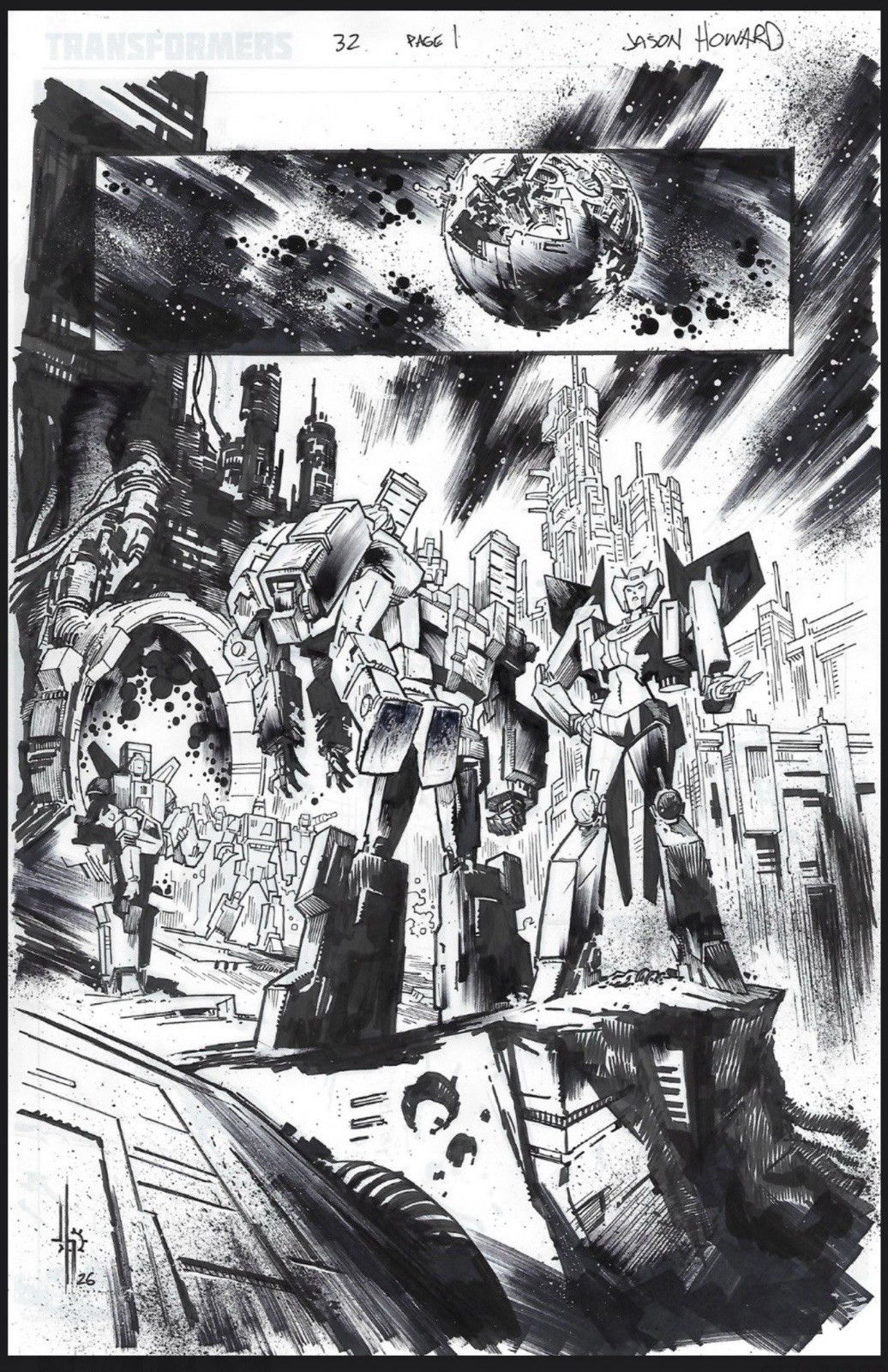 Transformers #32 Page 1 Original Comic Art
