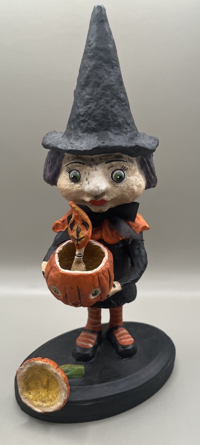 RARE Bethany Lowe Debra Schoch Hop Hop Jingle Boo Halloween Witch w/Candle