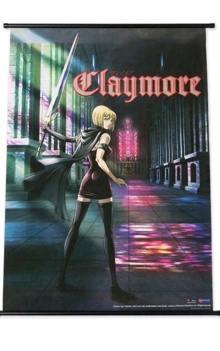 Vintage Claymore Clare\'s Back Wall Scroll GE5227 Great Eastern Funimation RARE Vintage Claymore Clare\'s Back Wall Scroll GE5227 Great Eastern Funimation RARE