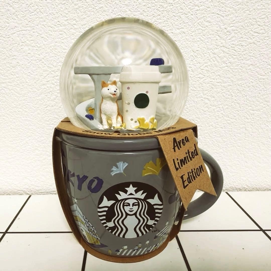 Starbucks Collectible Snow Globe & Mug Tokyo Limited Edition Shiba Inu Boxed