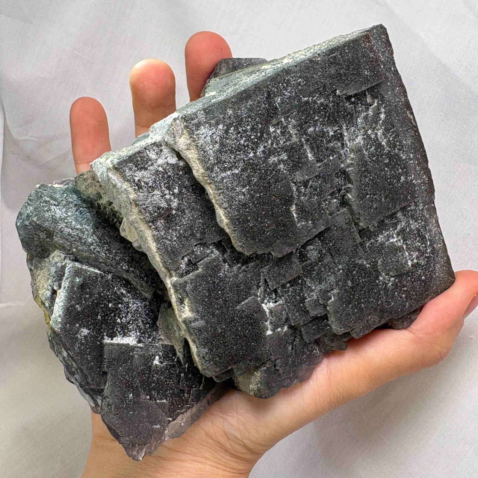 3Lb Huge Cube Natural Phantom Fluorite Crystal Raw Mineral Specimen Nigeria