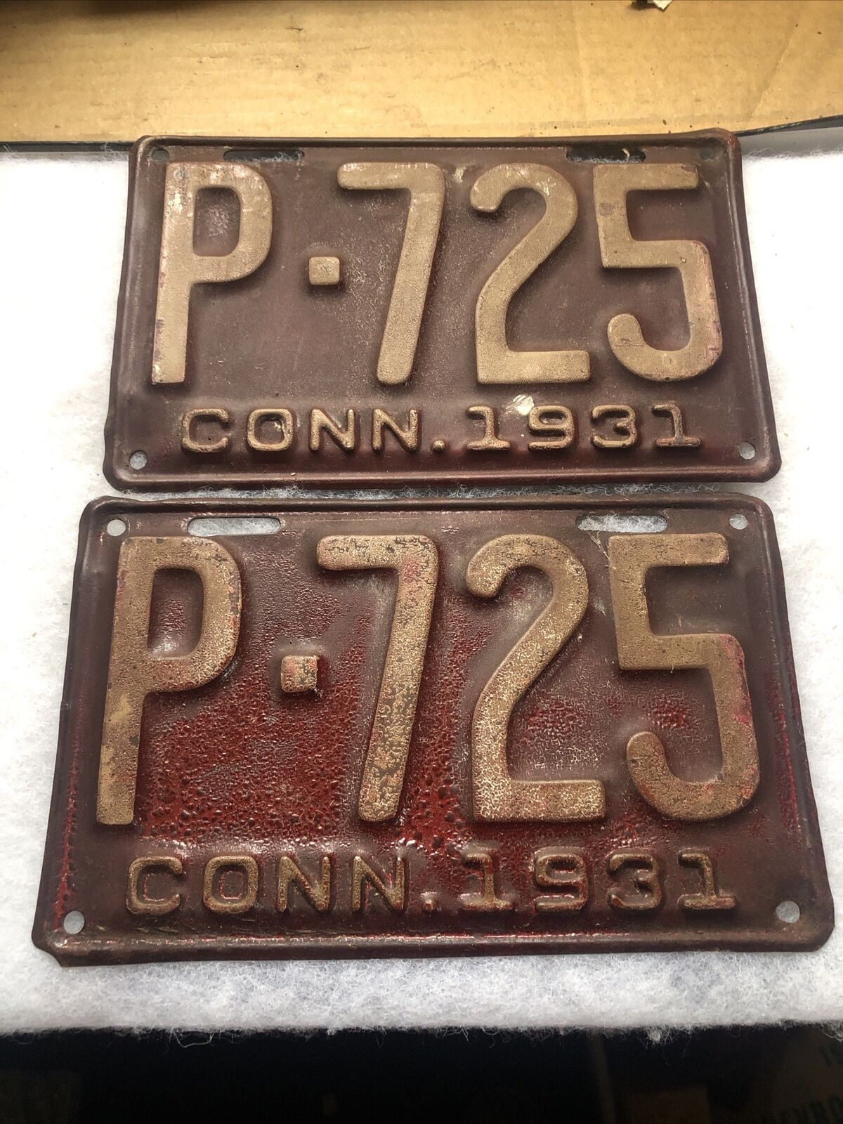 1931 Connecticut License Plates P 725 Pair