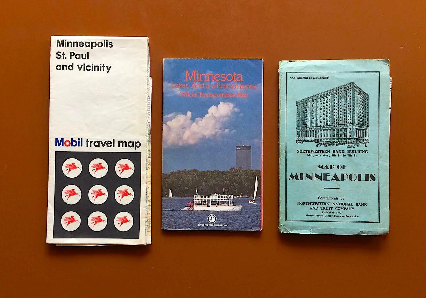Vintage Maps of Minneapolis / St. Paul / Minnesota 1930’s-1980’s