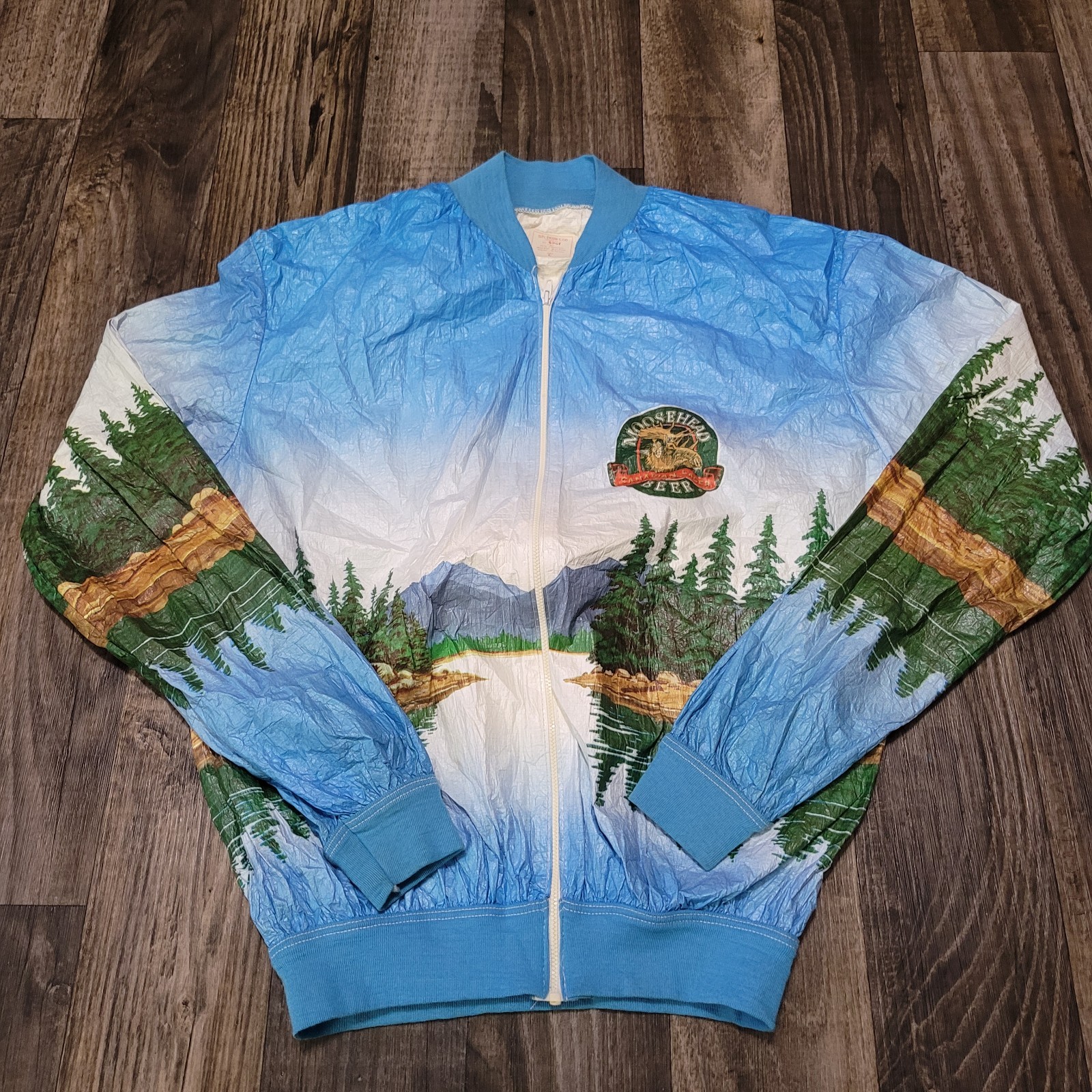 Vintage 80s Moosehead Beer Canadian Lager Tyvek Thin Paper Jacket