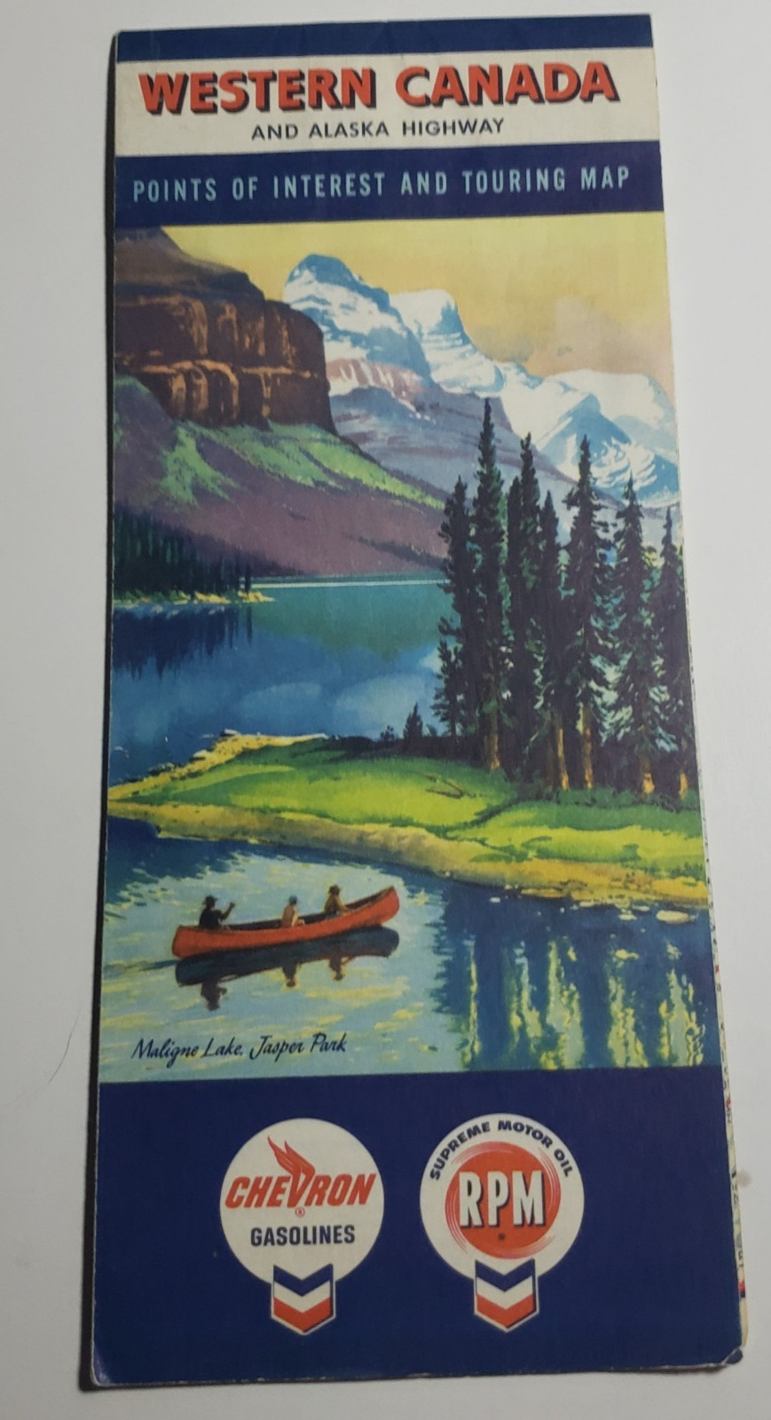 Vtg 60s Chevron RPM Oil Western Canada and Alaska Highway Touring Road Map MA063