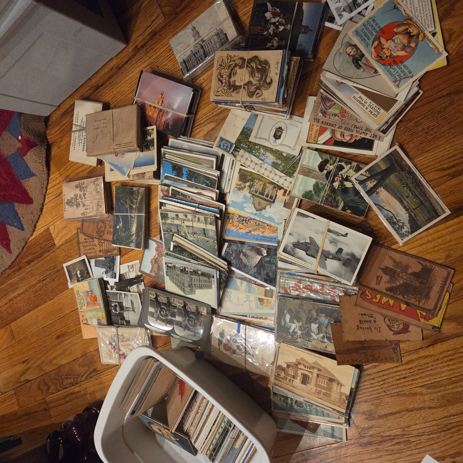 Antique POSTCARD COLLECTION Old INDIANS Trains 1900s LARGE LOT XMAS RPPC HUMOR