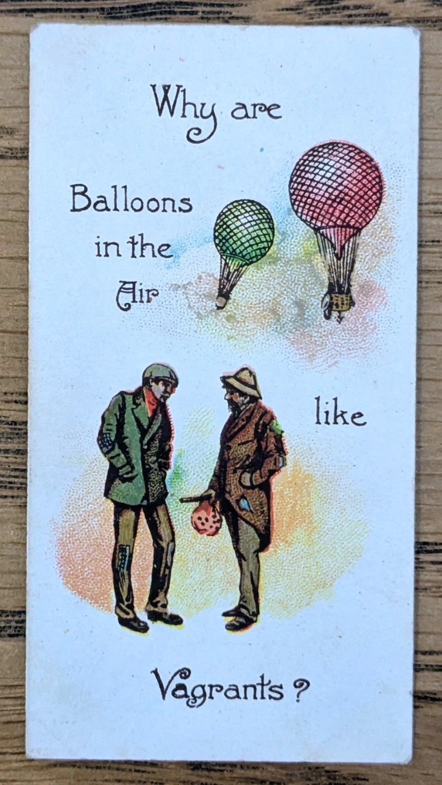 1902 Wills Conundrums Cigarette Card #25 Balloons & Vagrants ( 50 Series)